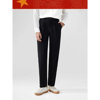 Quần Tây Nam Hàn Quốc Teefa - Dáng Baggy, Ống Rộng Dáng Suông, Vải Co Giãn, Màu Đen/Kem/Nâu/Ghi