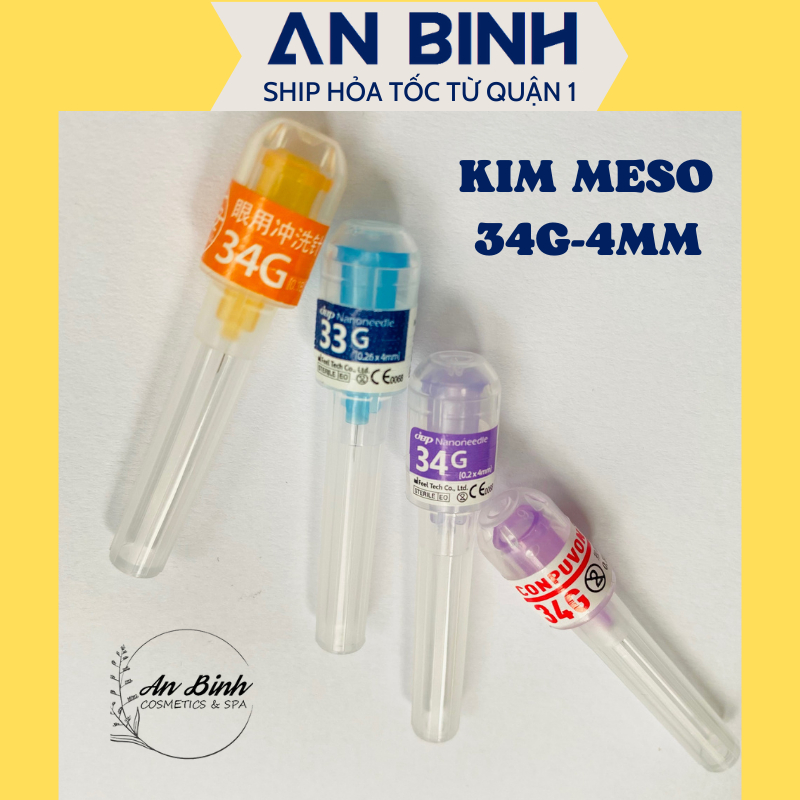 (Q1-HCM) Lẻ 01 Cây Kim Tiêm MESO Hàn Quốc -Đầu Kim Meso 34g4mm Tiêm PRP Căng Bóng (Lẻ 1 Cây)