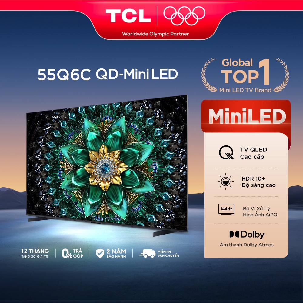 Google TV TCL Q6C QD-Mini LED 4K TV - Tivi 55_65_75inch - TV Cao Cấp - Mới 2025