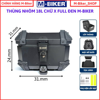 Thùng nhôm 18L MBIKER, thùng nhôm xe máy, 22l 28l 35L 36l 45l 55L 65L, thùng nhôm Mbiker