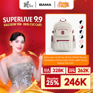 [VHL x BAMA] Balo nam nữ đi học đi làm BAMA Border Backpack chống nước nhiều ngăn đựng laptop 15 6 inch