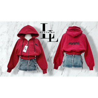  Áo Khoác Nữ vải Nỉ Mềm Mịn Form Boxy Lửng Thêu Chữ MAPPSS Mũ 2 Lớp Có Túi Trong TP31 