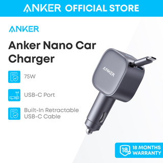  Bộ sạc ô tô Anker USB-C Bộ sạc ô tô nhanh Type-C siêu nhỏ gọn 75W tối đa với cáp thu gọn tích hợp A2738 
