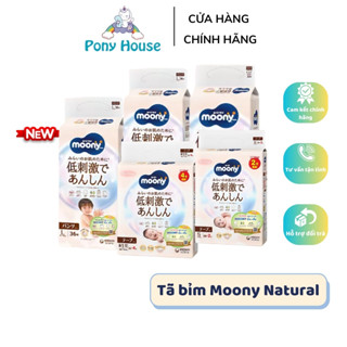  Tã Bỉm Moony Natural Trắng nội địa Nhật Bông Organic Cho Bé dán quần NB62 S58 M46 L38 L36 XL32 