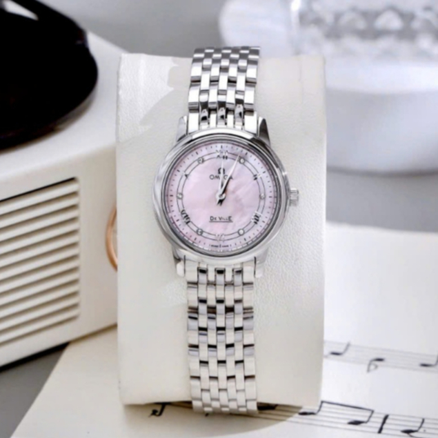 Đồng hồ nữ đeo tay máy pin dây kim loại cao cấp chống nước kính sapphire 0me.ga size 28mm fullbox