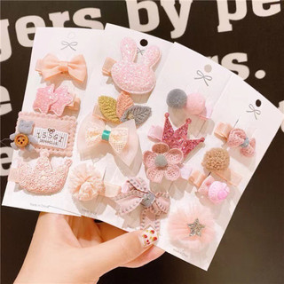 Set kẹp tóc cute bọc vải dễ thương cho bé Princess House Baby