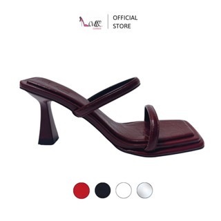 LOVIIECORNER - DÉP CAO GÓT THỜI TRANG BASIC - GUỐC NỮ MULES MŨI VUÔNG GÓT 7 PHÂN - D230682 - HDP2602