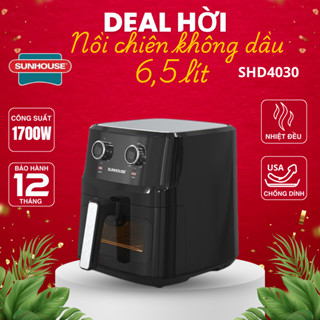 Nồi chiên không dầu 6.5L Sunhouse SHD4030 dung tích 6.5L | Công suất mạnh 1750W | Công nghệ Rapid Air