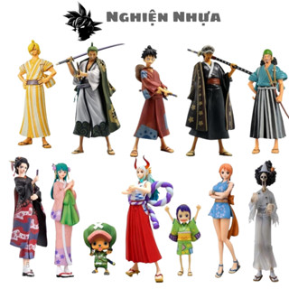  Mô hình One Piece Luffy Zoro Sanji Nami Robin Chopper Usopp Brook O Kiku  ở wano quốc  figure anime one piece 