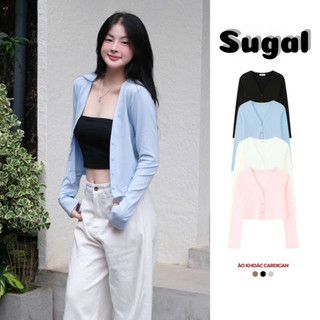  Áo Khoác Cardigan Basic Trơn Dáng Dài Chất Cotton Mịn Nhiều Màu Thời Trang Sugal TOP NU 251 