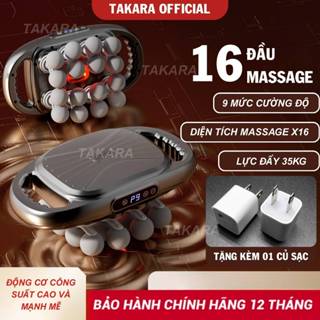 [Tặng kèm củ sạc] Máy massage cầm tay, máy mát xa 16 đầu Takara massage toàn thân giúp giảm nhức mỏi cơ