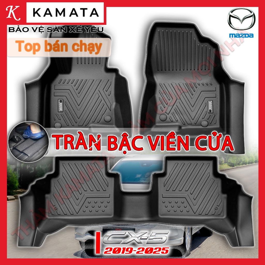  Thảm lót sàn ô tô Mazda CX5 2018 - 2026 đúc nguyên khối TPV  3 tấm Bộ  KAMATA 