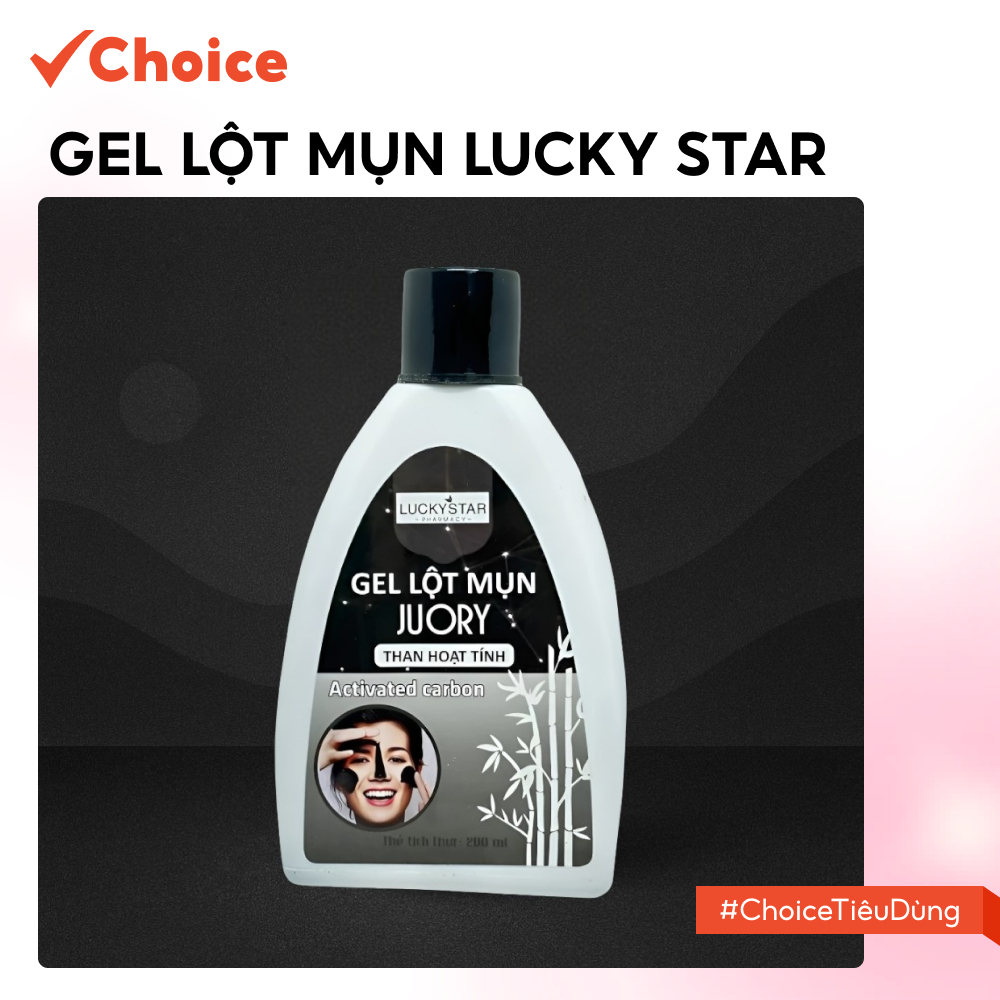 [Choice] Gel Lột Mụn LUCKY STAR FM1-1042-4 - Than Hoạt Tính 60ml/200ml, Sạch Bụi Bẩn, Sáng Da