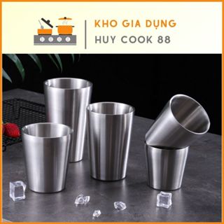 Cốc Ly Inox 2 Lớp Cách Nhiệt Cao Cấp Đủ Cỡ 175ml-450ml Huycook88 An Toàn - Sạch Sẽ - Sang Trọng