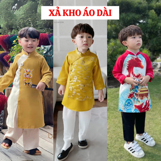 XẢ KHO - Set áo dài Nam BEEMO, Họa tiết chuẩn truyền thống,lụa gân mềm mại phối gấm cao cấp B024