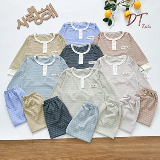 [Bộ dài tay] combo 5 và combo 6 bộ quần áo dài tay 3 cúc chất liệu tăm Hàn cho bé trai, bé gái cao cấp từ [5 - 16 Kg]