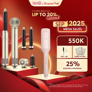 Combo Máy sấy tóc tạo kiểu 4 trong 1 ionQ Ecostyle và Máy uốn tóc Hippie ionQ Rovy Pro