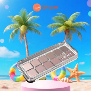 Khay phấn mắt DIKALU 12 màu, màu đất trung tính mờ, phấn má hồng chính hãng, khay trà sữa