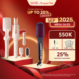 Combo Máy uốn tóc tự động ionQ Wavy Pro 2 đầu uốn và Lược điện chải tóc ionQ Silky 200 triệu ion âm