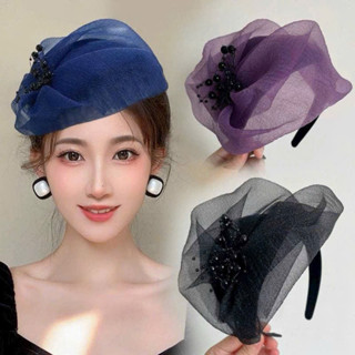 Cài tóc ren băng đô retro Hàn Quốc Tiểu Thư vải Organza cho nữ đi tiệc sang chảnh thanh lịch