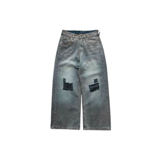  Washed Grey Distressed Wide-Leg Jean - Quân Wide-Leg jeans ống rộng Whose Studio 2084 