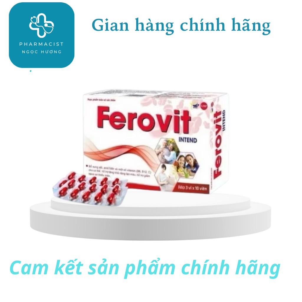 Viên Sắt Bổ Máu Ferovit - Bổ Sung Sắt, Vitamin và Acid Folic Cho Mẹ Bầu và Trẻ Em Thiếu Máu 30 Viên