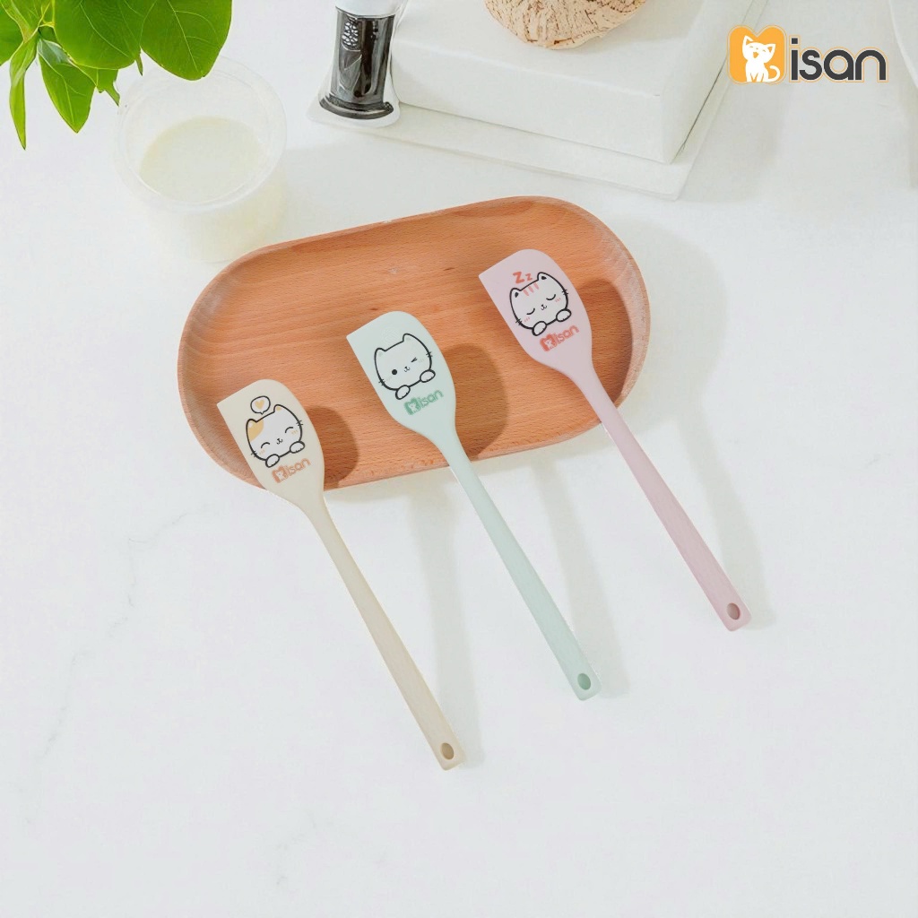 Phới Dẹt Trộn Bột Misan Silicon Chịu Nhiệt, Phới Silicon Misan Làm Bánh Đánh Trứng Quánh Cháo.