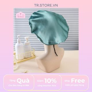  Mũ trùm tóc khi ngủ Satin chống rụng tóc xơ rối lụa có dây điều chỉnh và bo chun 