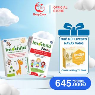  COMBO vitamin D3 K2 & sắt hữu cơ Feron Imochild cho bé chính hãng 