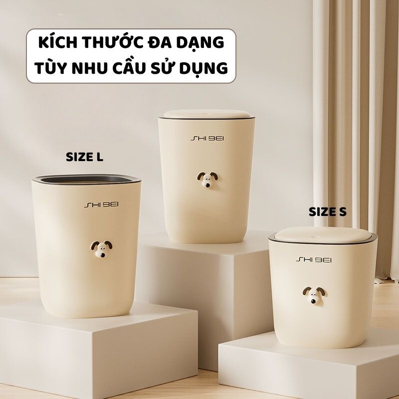 Thùng Rác Có Nắp Kèm Sticker ENODA HOME, Thùng Đựng Rác Decor Trang Trí Văn Phòng Nhựa PP Cứng Cáp TR035 | BigBuy360 - bigbuy360.vn