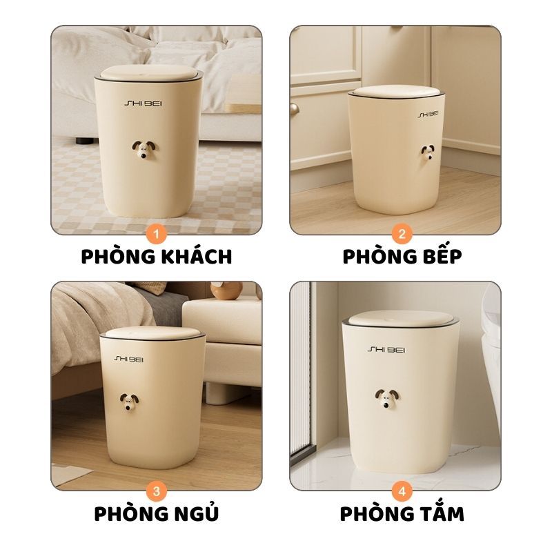 Thùng Rác Có Nắp Kèm Sticker ENODA HOME, Thùng Đựng Rác Decor Trang Trí Văn Phòng Nhựa PP Cứng Cáp TR035 | BigBuy360 - bigbuy360.vn