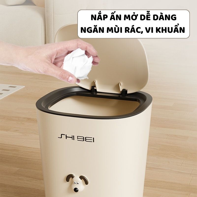 Thùng Rác Có Nắp Kèm Sticker ENODA HOME, Thùng Đựng Rác Decor Trang Trí Văn Phòng Nhựa PP Cứng Cáp TR035 | BigBuy360 - bigbuy360.vn