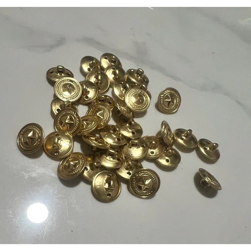 10 cúc áo, khuy áo màu vàng đồng