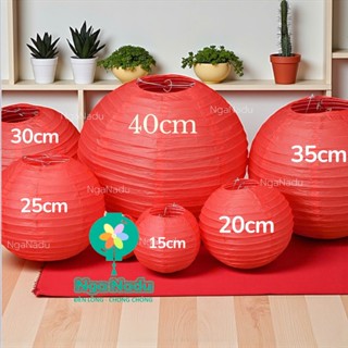 [ĐÈN LỒNG GIẤY ĐỎ] đèn lồng giấy màu Đỏ trang trí tết decor,cưới hỏi,lễ hội,trường học,quán cà phê giá rẻ