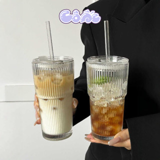  Cốc Thuỷ Tinh 2 Tầng Vân Sọc Có Nắp Có Ống Hút Chịu Nhiệt Cốc Pha Matcha Latte Xinh Xắn C71 