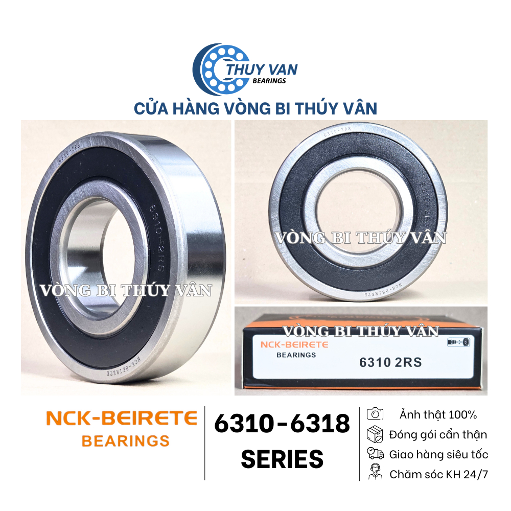 Vòng bi bạc đạn hạt tròn, cầu 6310 6311 6312 6313 6314 6315 6316 6317 6318 hãng NCK