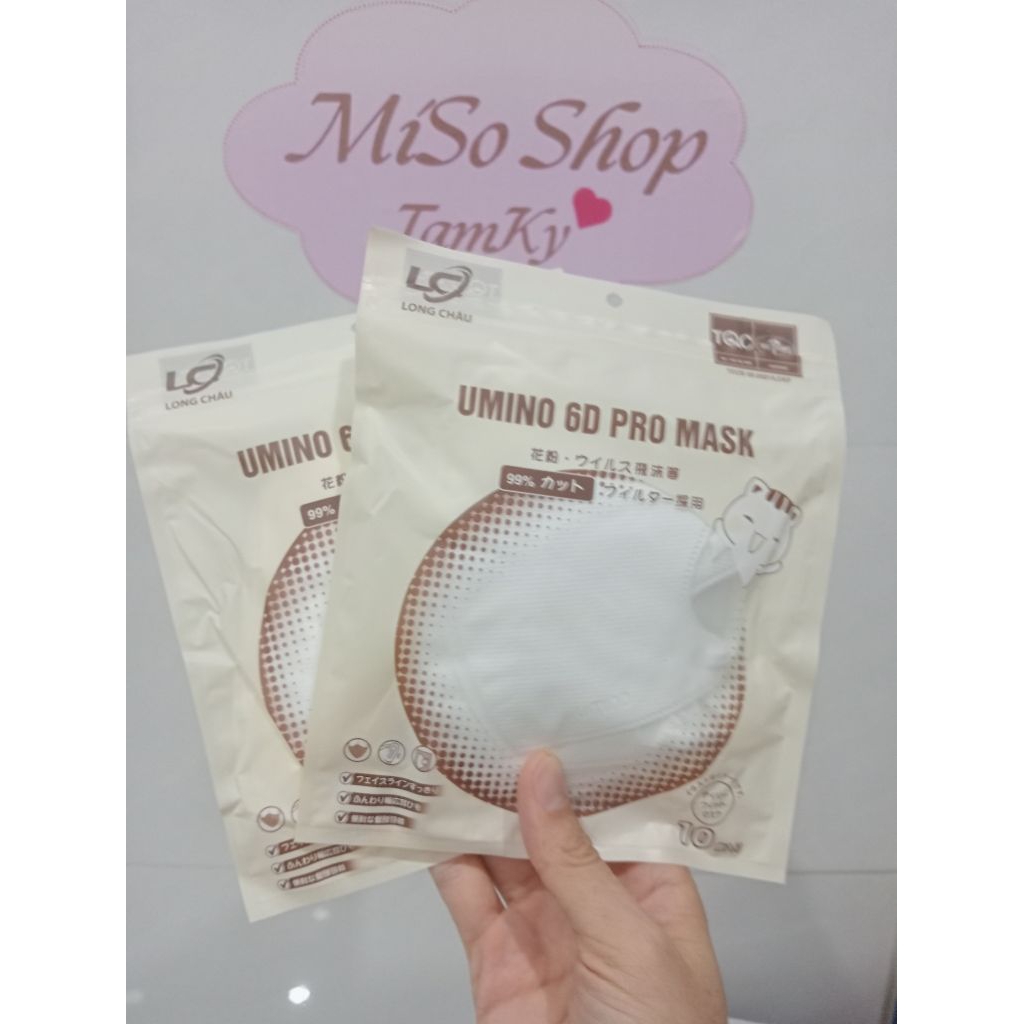 [1 thùng 100 chiếc] Khẩu trang 6D UMINO 4 kháng khuẩn 6D mask khautrang giare