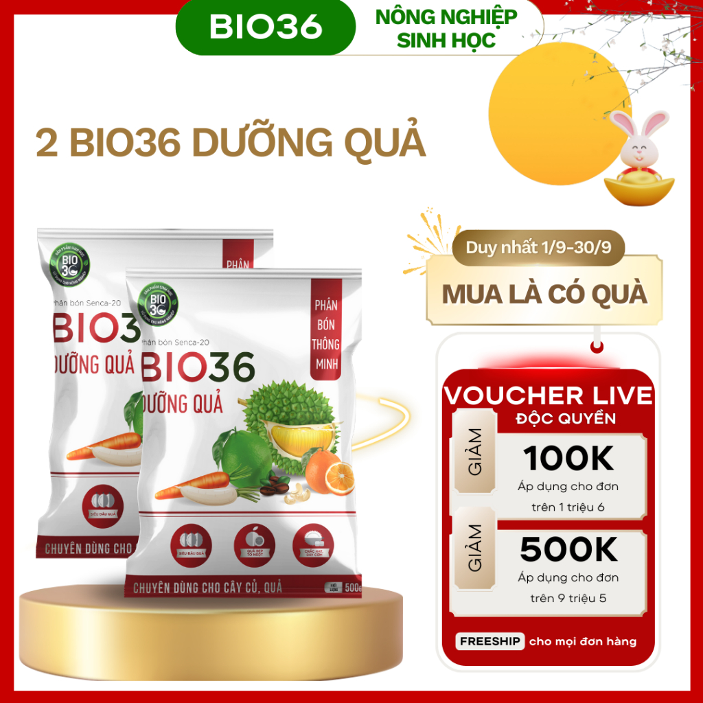 [ Shopee Mall Bio36] Combo 2 TẶNG 1 BIO 36 Siêu Dưỡng Quả Hỗ Trợ Làm Ngọt, Chống Sượng, Dày Cơm, Chố