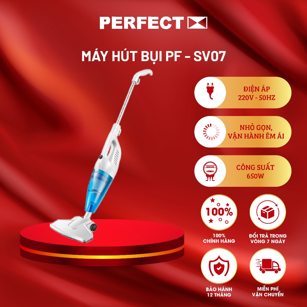 ( Xả hàng Tồn kho)Máy hút bụi Perfect PF-SV07 có dây công suất 650W - Bảo hành 1 năm