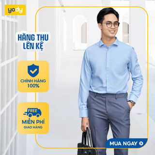   Áo sơ mi nam lụa nến YODY mềm mại cảm giác chạm tay mát mịn hạn chế nhăn MOSH25A229
