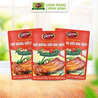 Bộ 3 gói Xốt Gia vị hoàn chỉnh Barona - Thịt Nướng Hàn Quốc 80g gói ướp chuẩn vị 