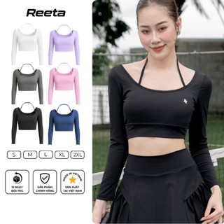  Áo dài tay croptop Reeta form ôm có mút ngực sẵn tập gym yoga ôm body thoáng mát thấm hút tốt-A3074 