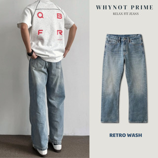  Quần Jean Nam Ống Suông Đứng Retro Wash Vintage WN PRIME Quần Bò Nam Nữ Form Suông Rộng Có BigSize 