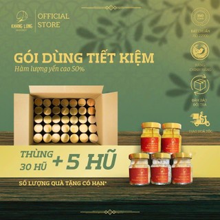   Tặng 5 hũ - Gói Siêu Tiết Kiệm  Thùng 35 hũ yến chưng tiệt trùng cao cấp 50% -hàm lượng yến nguyên chất cao 