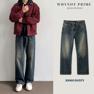  Quần Jean Nam Ống Suông Đứng Xanh Dusty Vintage WN PRIME Quần Bò Nam Nữ Form Suông Rộng Có BigSize 