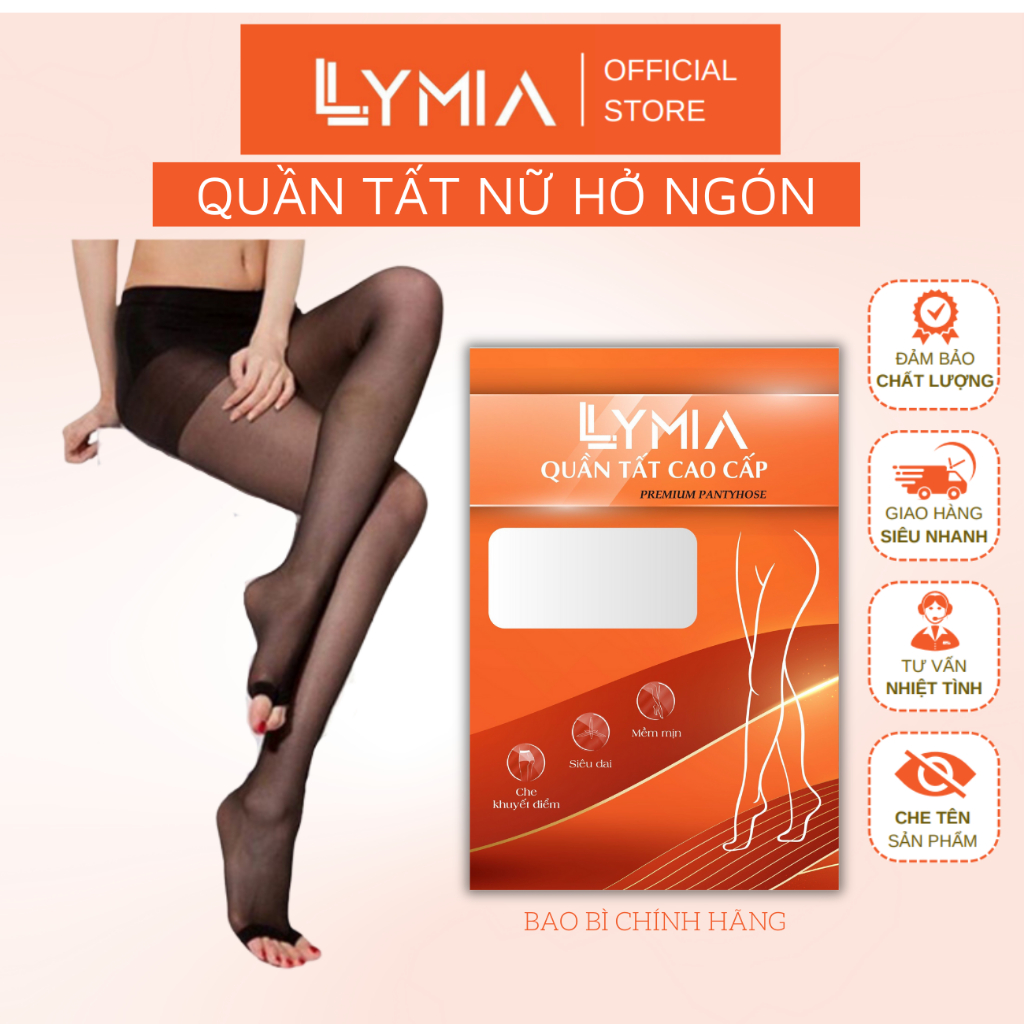Quần Tất Giấy Da Chân Nữ Xỏ Ngón LYMIA Hở Nũi Chân Che Khuyết Điểm QT29