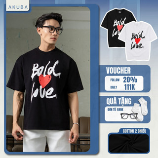 Áo thun nam AKUBA, form oversize, chất vải cotton 2 chiều mềm mại, bền màu, thấm hút mồ hôi tốt | 01JP0877