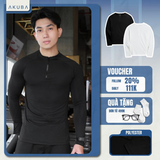 Áo Thun Dài Tay Nam Thể Thao AKUBA Polyester Co Giãn Mát Mẻ Form Slimfit | 01JE1269