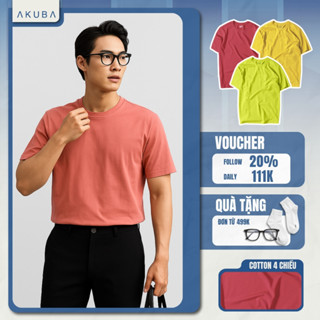 Áo Thun Nam AKUBA Form Slimfit Ôm Body Cotton Thấm Hút Tốt, Thoáng Mát | ECJ525