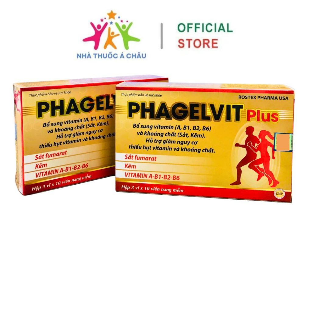 Viên Uống PHAGELVIT PLUS Hỗ Trợ Bổ Sung Vitamin (A, B1, B2, B6), Sắt Fumarat, Kẽm Và Khoáng Chất - H